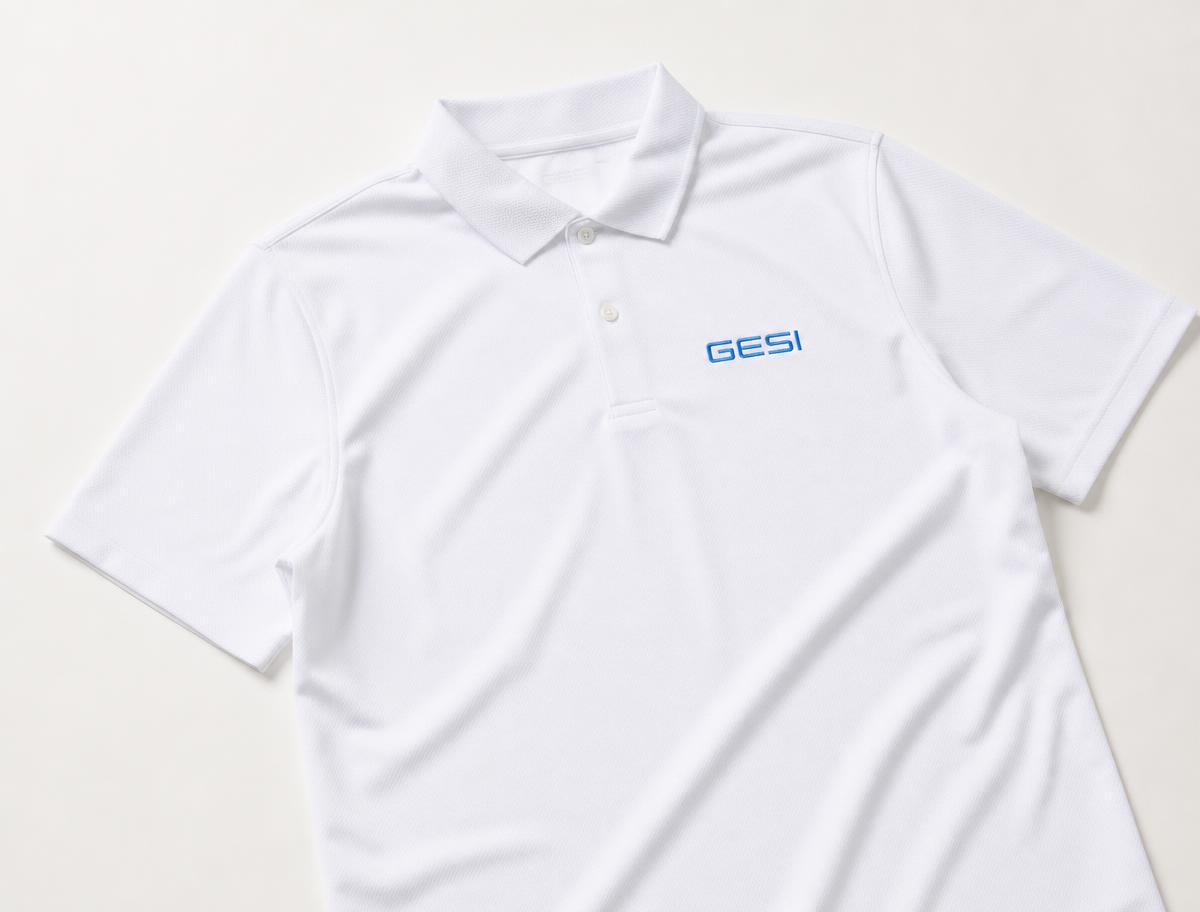 Performance Polo with the GESI wordmark