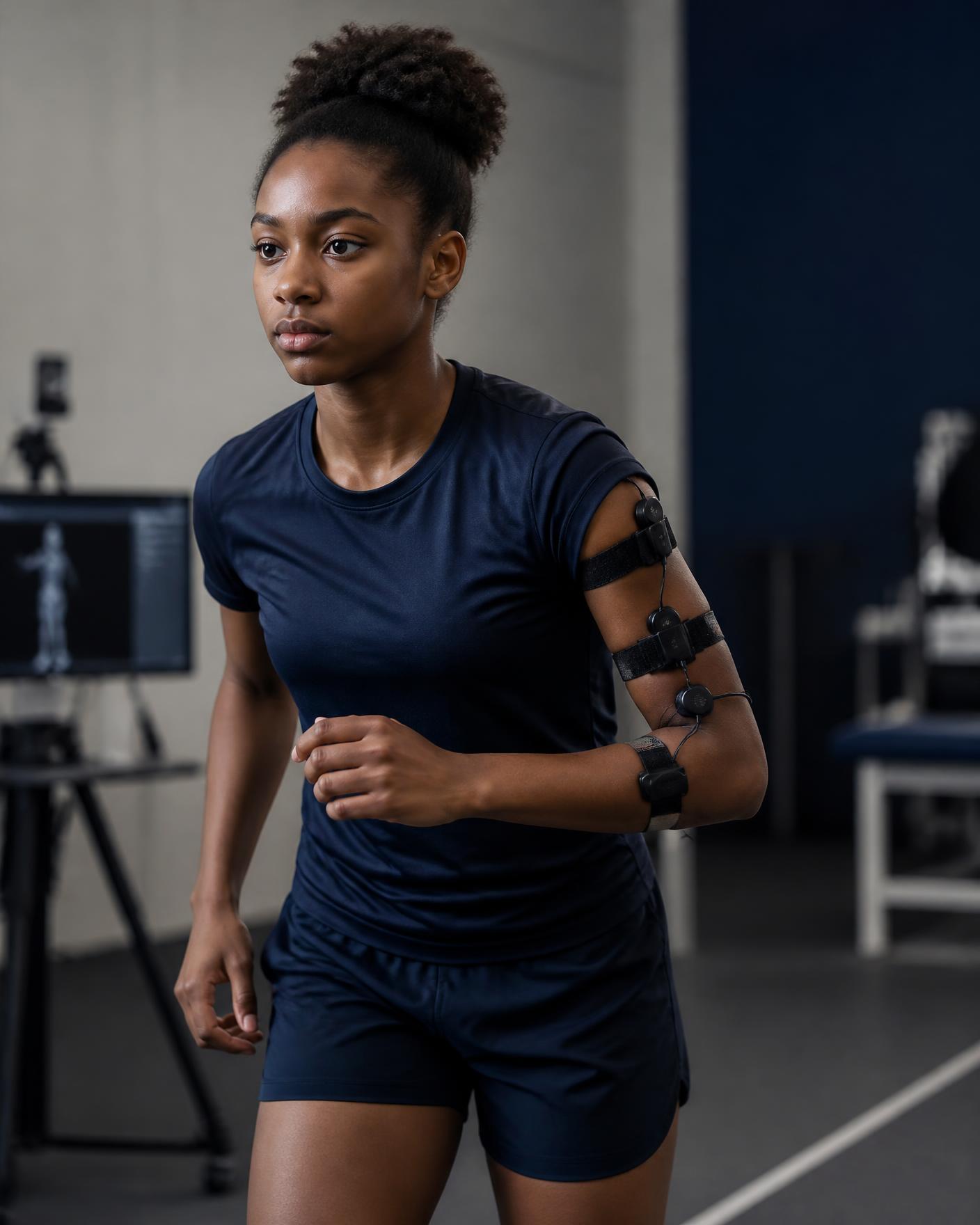 A Black 9th-grade female student-athlete during a performance assessment